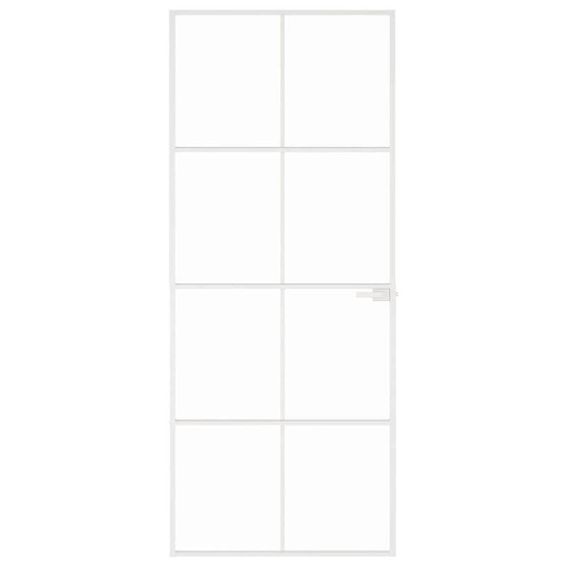 Load image into Gallery viewer, Vidaxl binnendeur 83x201,5 cm gehard glas en aluminium smal wit