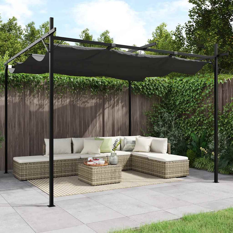 Load image into Gallery viewer, Vidaxl pergola met uitschuifbaar dak 295x292x230 antracietkleurig