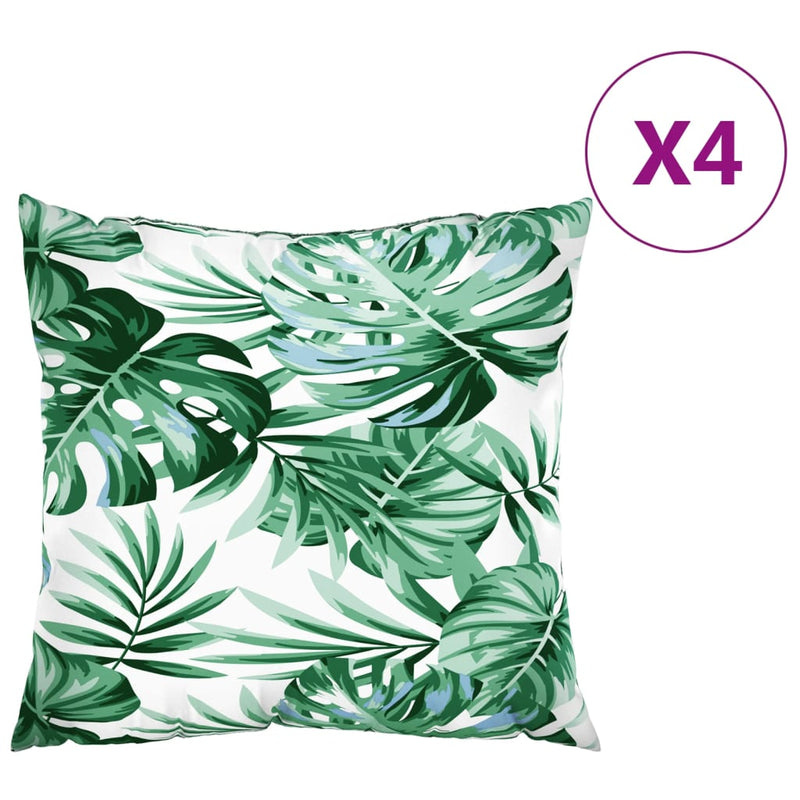Load image into Gallery viewer, Vidaxl bankkussens 4 st bladpatroon 40x40 cm stof
