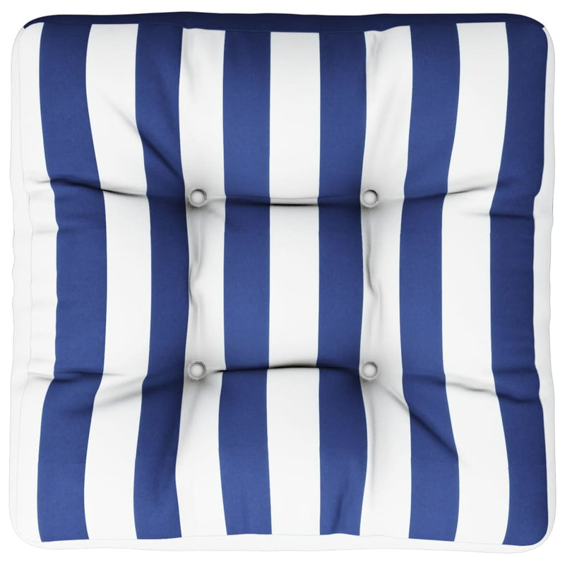 Load image into Gallery viewer, Vidaxl palletkussen gestreept 50x50x12 cm stof blauw en wit