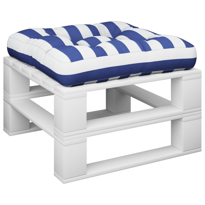 Load image into Gallery viewer, Vidaxl palletkussen gestreept 50x50x12 cm stof blauw en wit