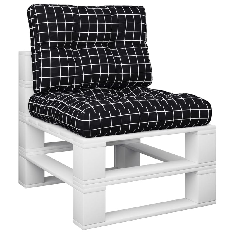 Load image into Gallery viewer, Vidaxl palletkussens 2 st stof ruitpatroon zwart