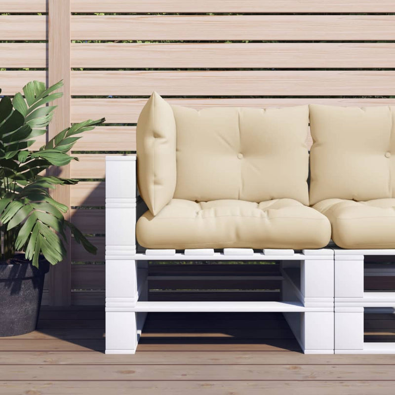 Afbeelding laden in galerijviewer, Vidaxl palletkussens 3 st stof beige