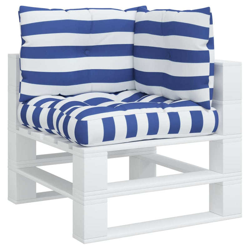 Load image into Gallery viewer, Vidaxl palletkussens 3 st gestreept oxford stof wit en blauw