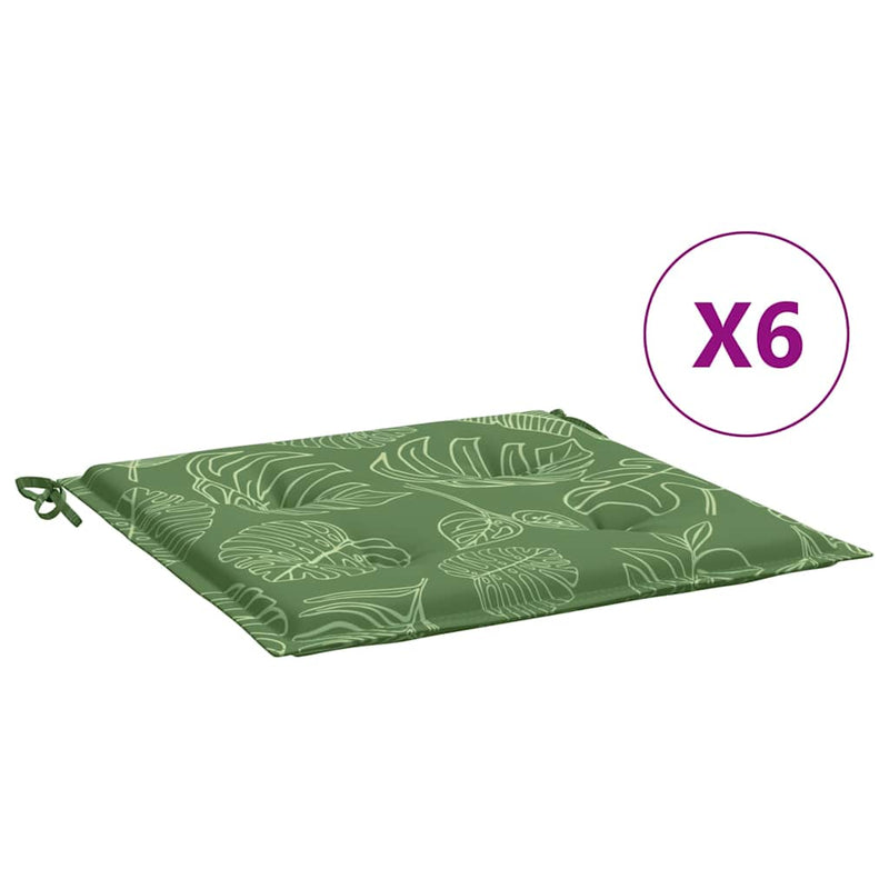 Load image into Gallery viewer, Vidaxl stoelkussens 6 st bladpatroon 40x40x4 cm stof