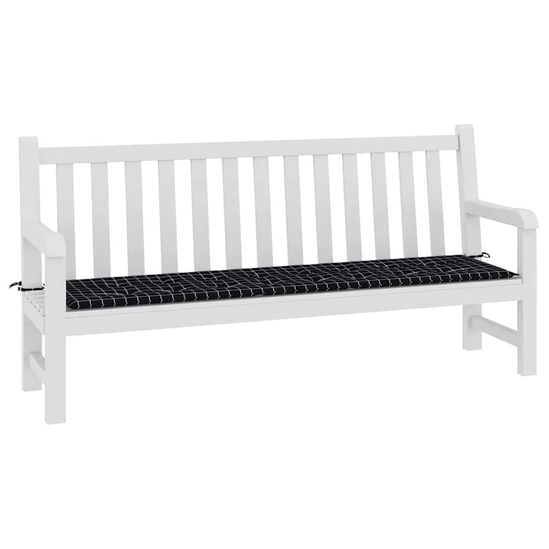 Load image into Gallery viewer, Vidaxl tuinbankkussen ruitpatroon 200x50x4 cm stof zwart