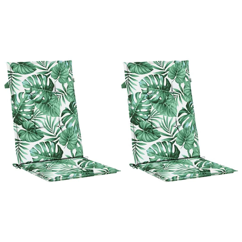 Load image into Gallery viewer, Vidaxl stoelkussens 2 st hoge rug bladpatroon stof