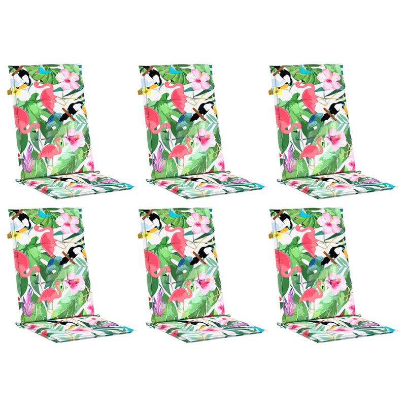 Load image into Gallery viewer, Vidaxl stoelkussens 6 st hoge rug stof meerkleurig