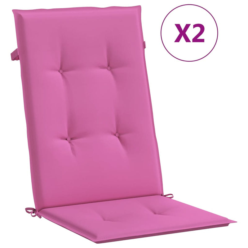 Load image into Gallery viewer, Vidaxl tuinstoelkussens hoge rugleuning 2 st 120x50x3 cm stof roze