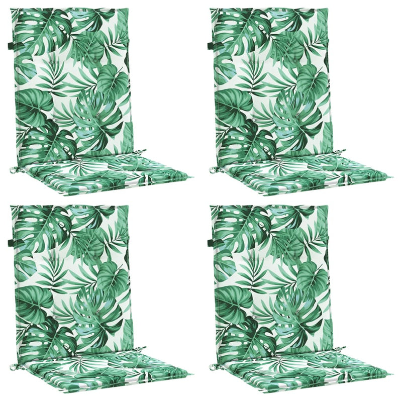 Load image into Gallery viewer, Vidaxl stoelkussens 4 st lage rug bladpatroon stof