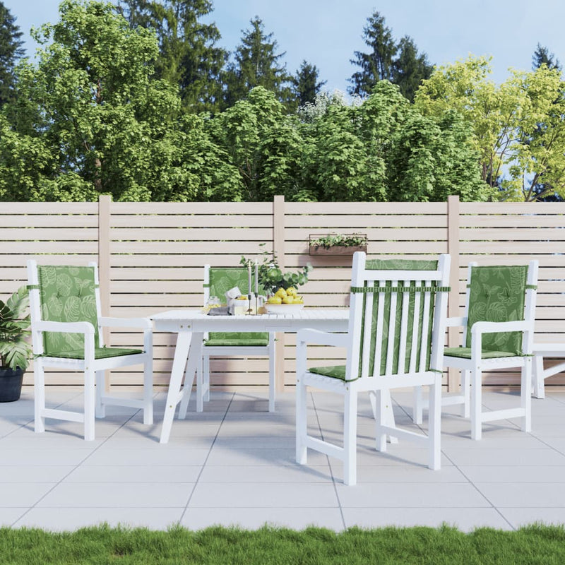 Load image into Gallery viewer, Vidaxl stoelkussens 4 st lage rug bladpatroon stof