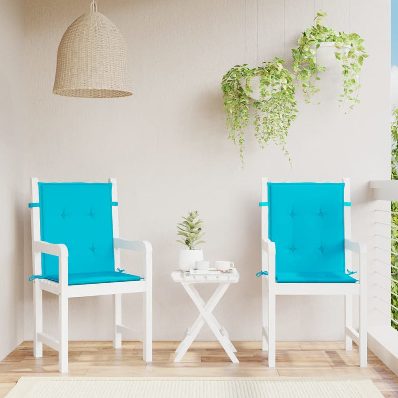 Load image into Gallery viewer, Vidaxl stoelkussens 2 st lage rug stof turquoise