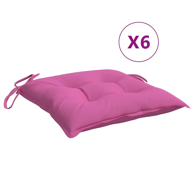Load image into Gallery viewer, Vidaxl stoelkussens 6 st 40x40x7 cm stof roze