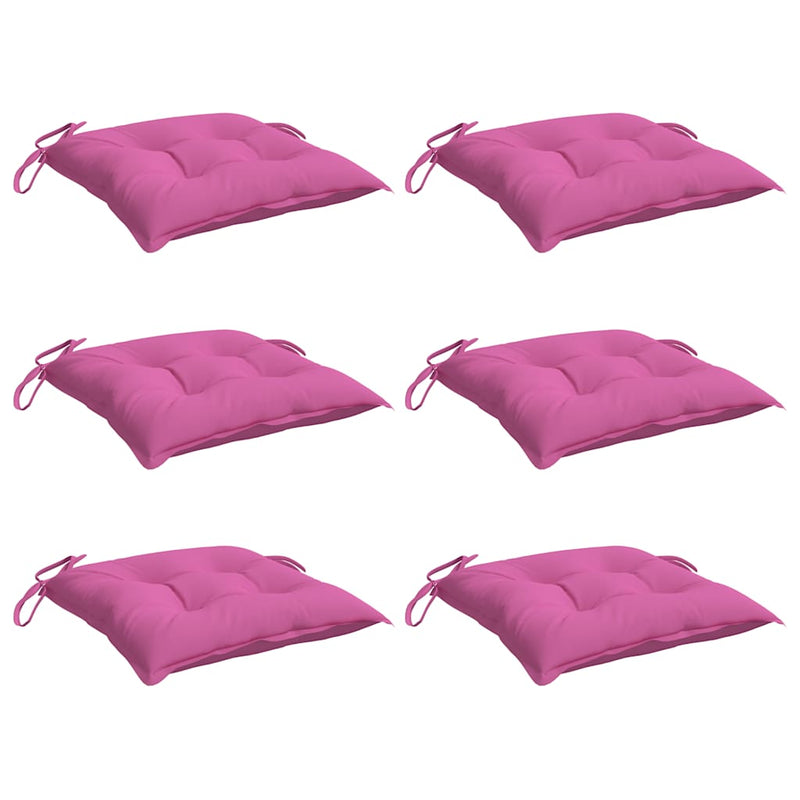 Load image into Gallery viewer, Vidaxl stoelkussens 6 st 40x40x7 cm stof roze