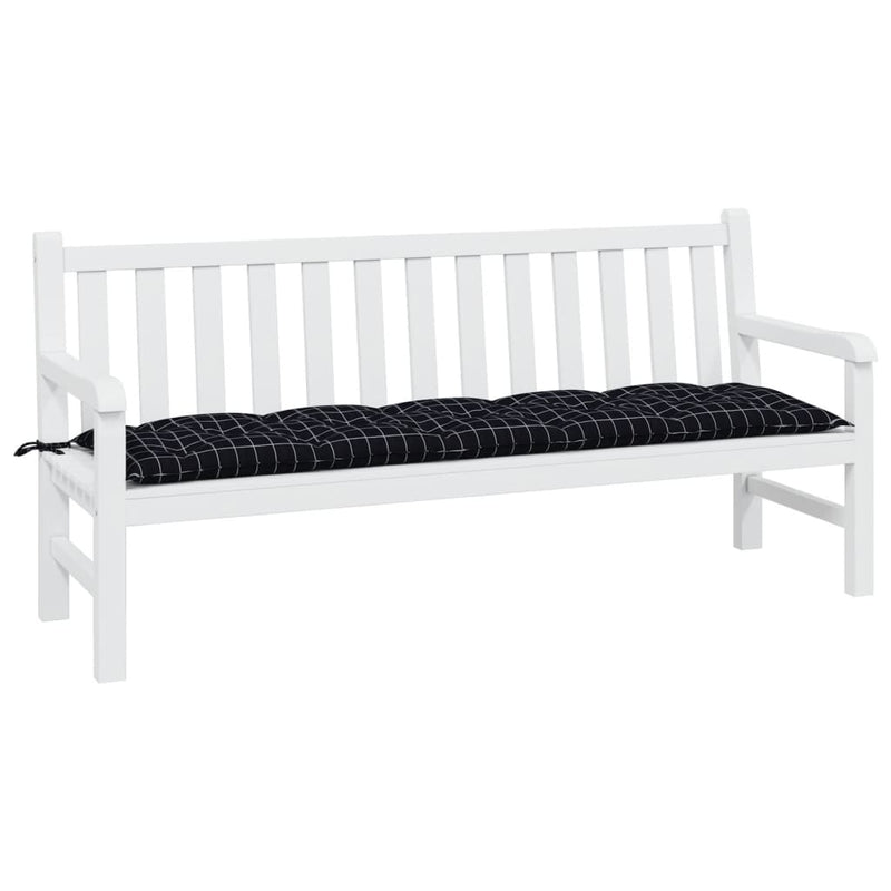Afbeelding laden in galerijviewer, Vidaxl tuinbankkussen 180x50x7 cm oxford stof ruitpatroon zwart