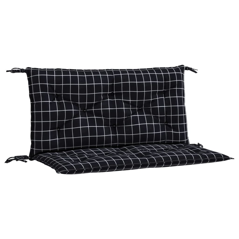 Load image into Gallery viewer, VidaXL Tuinbankkussens 2 st ruitpatroon 100x50x7 cm stof zwart