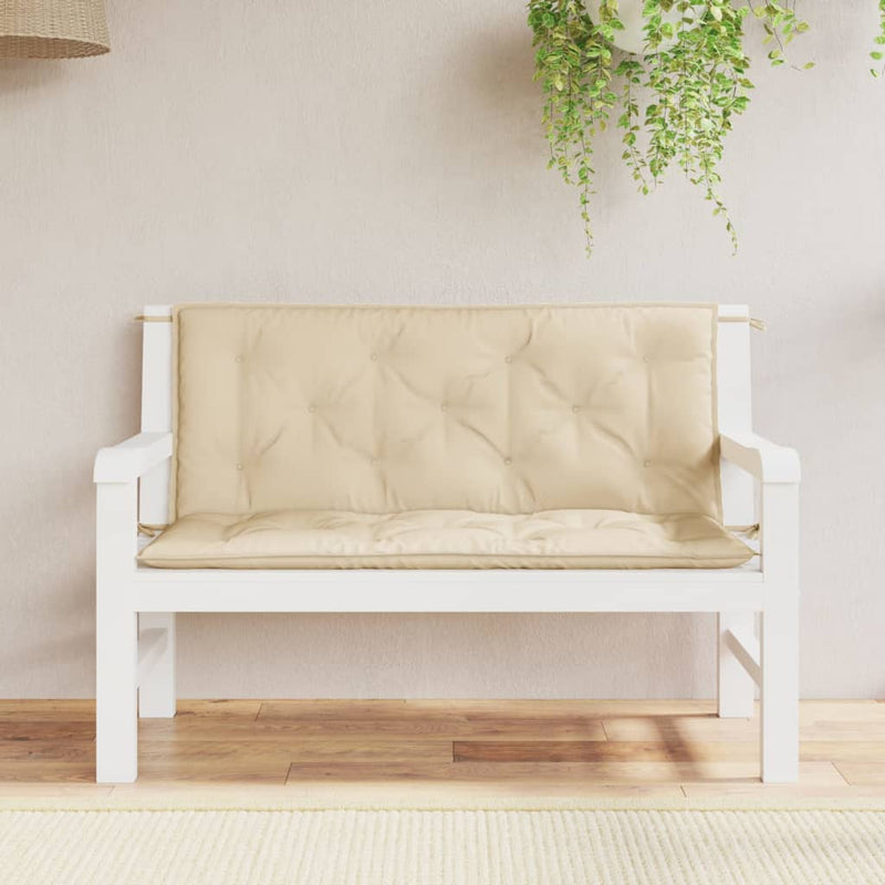 Load image into Gallery viewer, Vidaxl tuinbankkussens 2 st 120x50x7 cm oxford stof beige