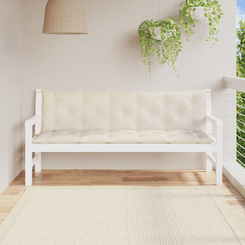 Afbeelding laden in galerijviewer, Vidaxl tuinbankkussens 2 st 180x50x7 cm oxford stof crèmewit