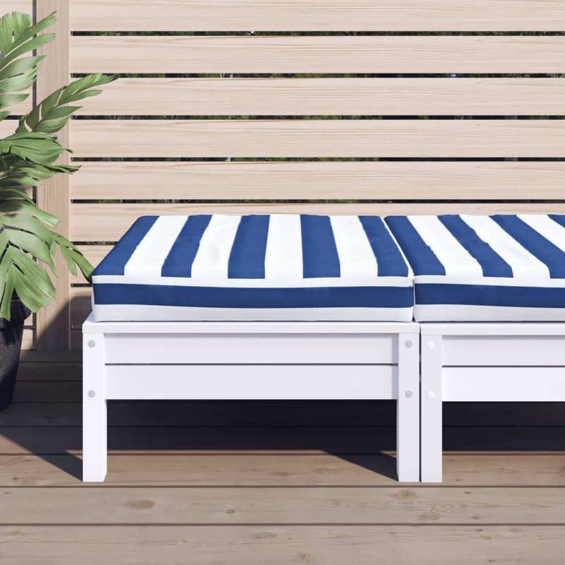 Load image into Gallery viewer, Vidaxl palletkussen gestreept 60x60x8 cm oxford stof blauw en wit