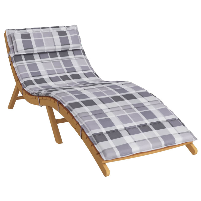 Afbeelding laden in galerijviewer, Vidaxl zon loungerkussen geruit grijs 178 x 60 x 4 cm oxford stof