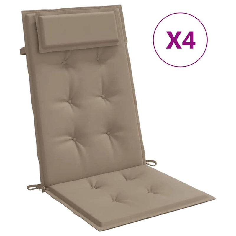 Load image into Gallery viewer, Vidaxl stoelkussens 4 st hoge rug oxford stof taupe