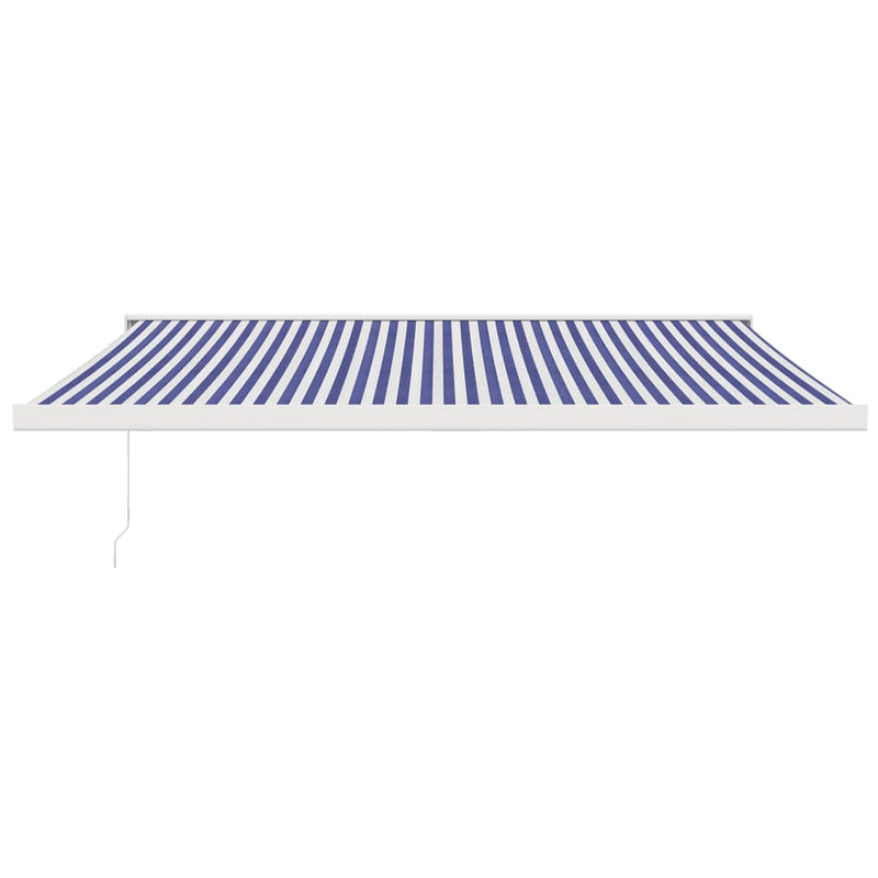 Load image into Gallery viewer, VidaXL Luifel uittrekbaar 4x3 m stof en aluminium blauw en wit