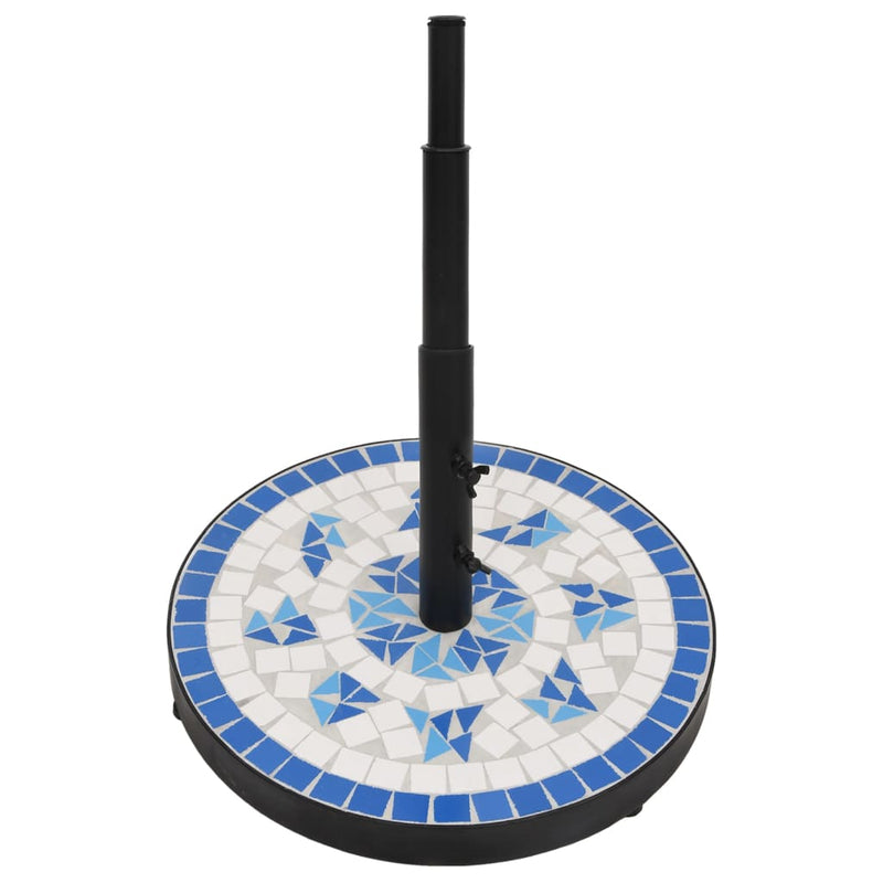 Load image into Gallery viewer, Vidaxl parasolvoet rond 12 kg blauw en wit