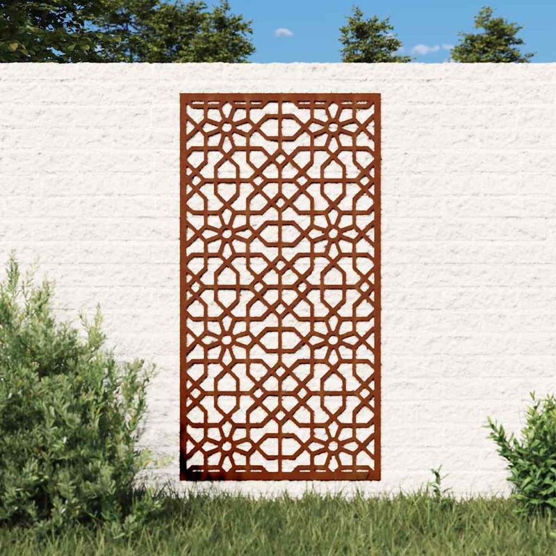 Afbeelding laden in galerijviewer, Vidaxl wanddecoratie tuin moors ontwerp 105x55 cm cortenstaal