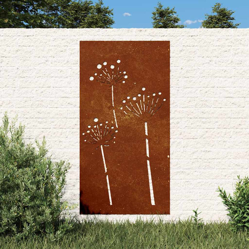 Load image into Gallery viewer, VidaXL Wanddecoratie tuin bloemenontwerp 105x55 cm cortenstaal