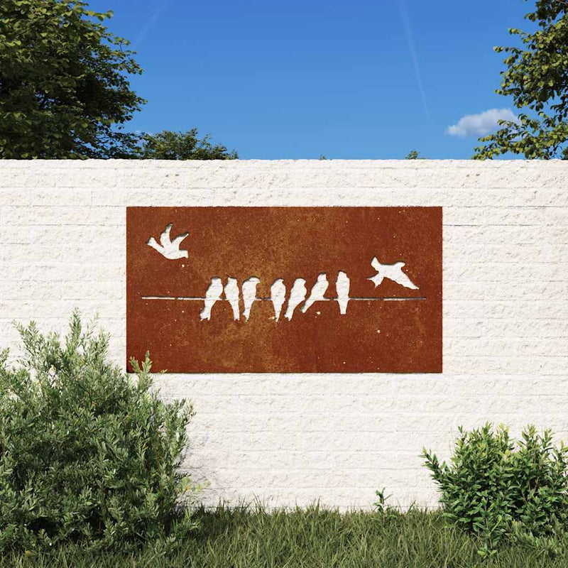 Afbeelding laden in galerijviewer, Vidaxl wanddecoratie tuin vogelontwerp 105x55 cm cortenstaal