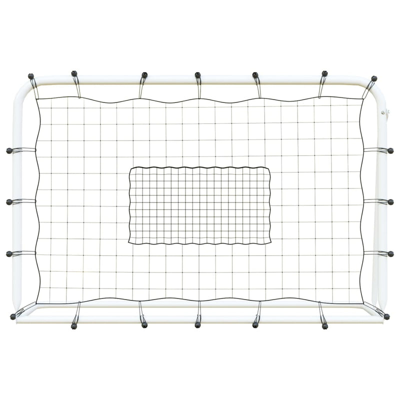 Load image into Gallery viewer, Vidaxl voetbalrebounder 184x61x123 cm staal en pe wit en zwart