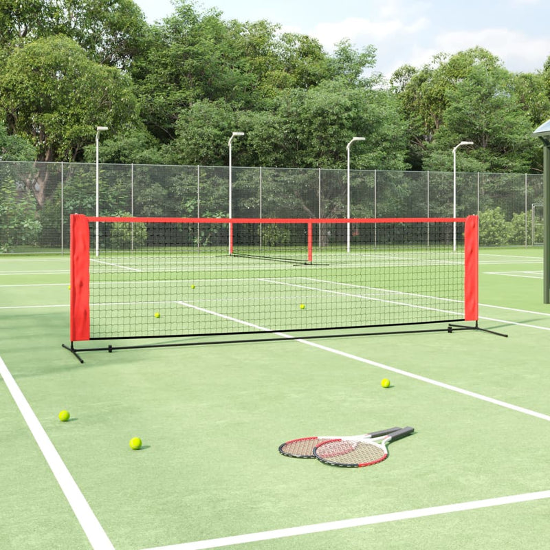 Load image into Gallery viewer, Vidaxl tennisnet 300x100x87 cm polyester zwart en rood