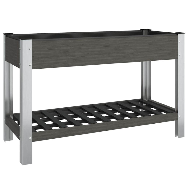 Load image into Gallery viewer, Vidaxl plantenbak verhoogd met schap 120x50x75 cm hkc grijs