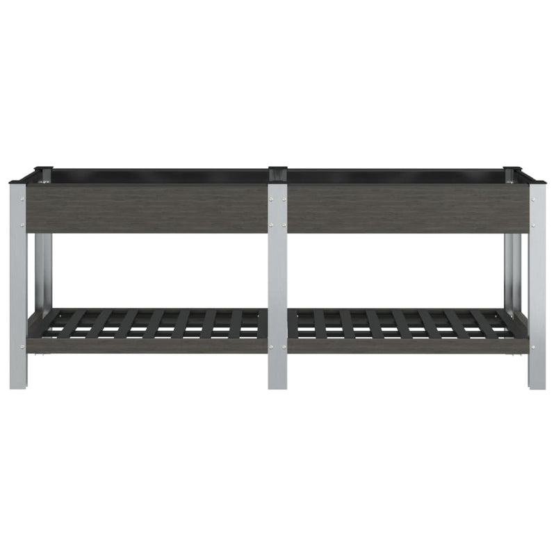 Load image into Gallery viewer, Vidaxl plantenbak verhoogd met schap 200x50x75 cm hkc grijs