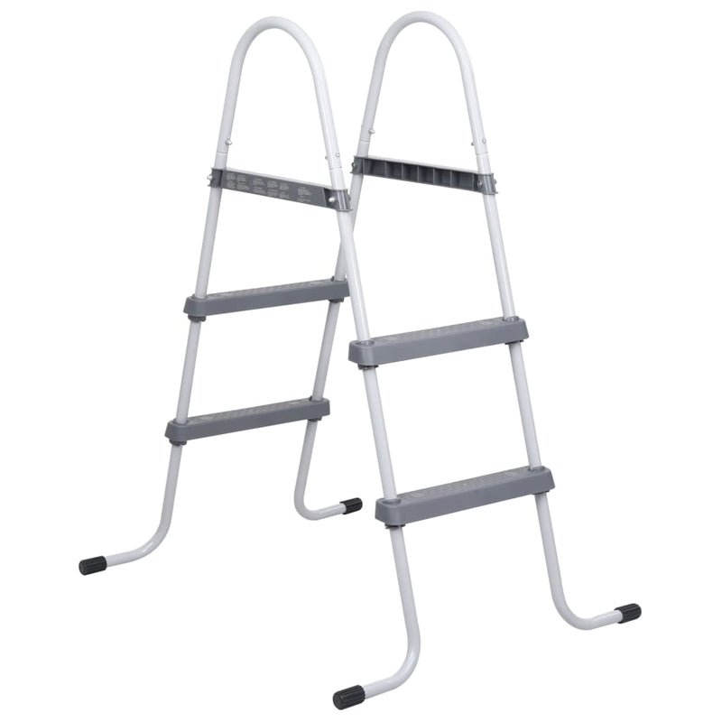 Load image into Gallery viewer, Vidaxl zwembadladder 84 cm staal grijs
