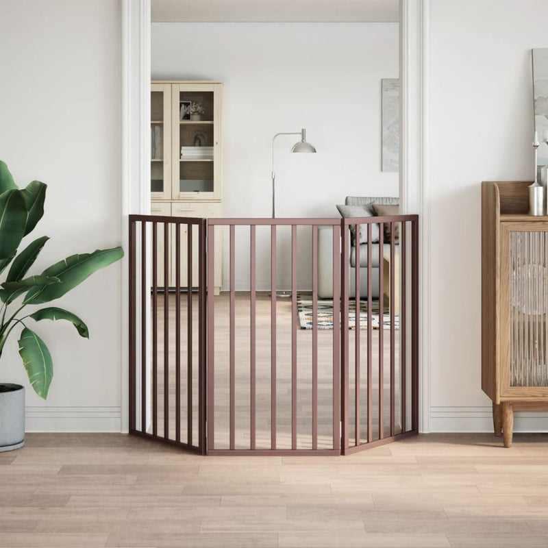 Load image into Gallery viewer, Vidaxl hondenhek inklapbaar 3 panelen 150 cm populierenhout bruin