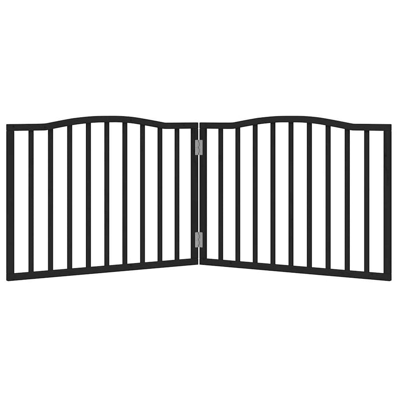 Load image into Gallery viewer, Vidaxl hondenhek inklapbaar 2 panelen 160 cm populierenhout zwart