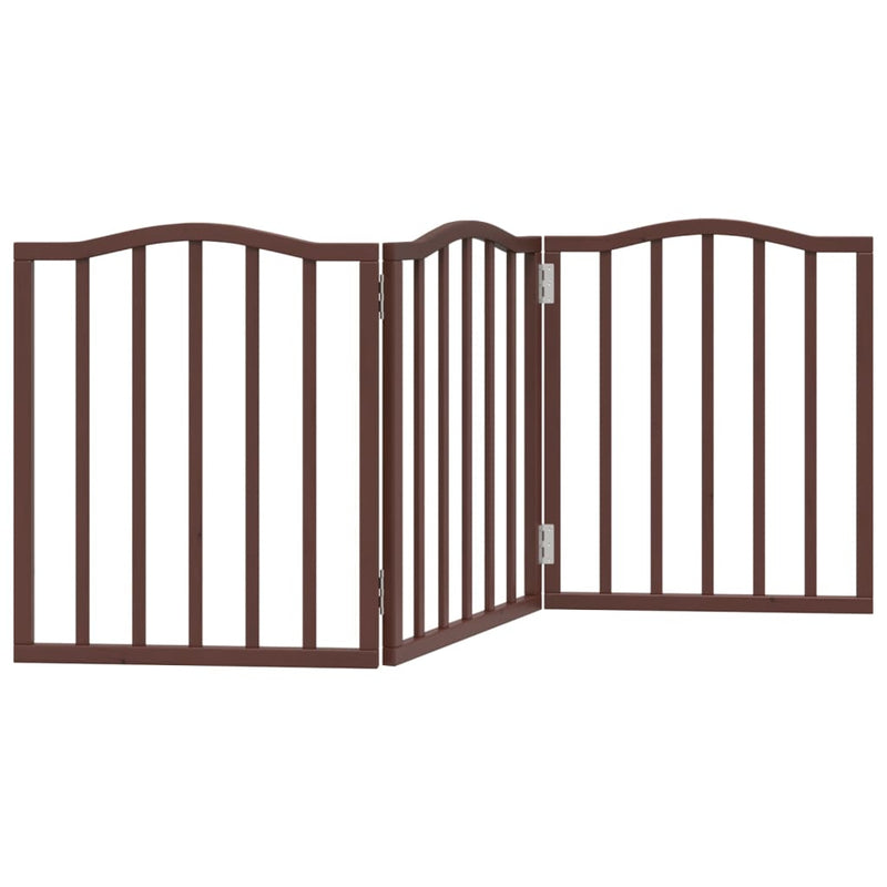 Load image into Gallery viewer, Vidaxl hondenhek inklapbaar 3 panelen 150 cm populierenhout bruin eik