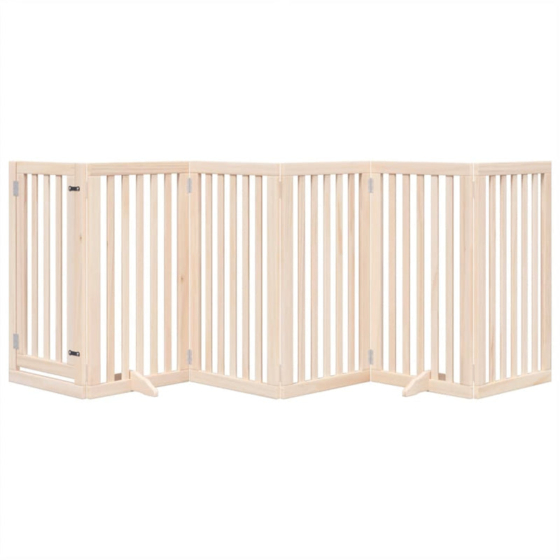 Load image into Gallery viewer, Vidaxl hondenhek met deur opvouwbaar 6 panelen 300 cm populierenhout