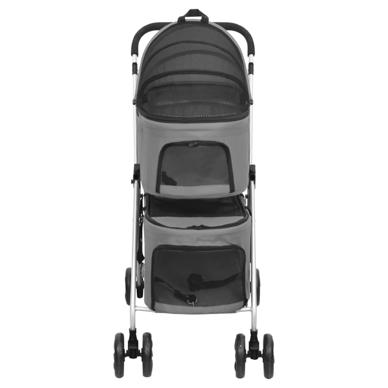 Load image into Gallery viewer, Vidaxl hondenwagen 2-laags inklapbaar 83x48x97 cm oxford stof grijs