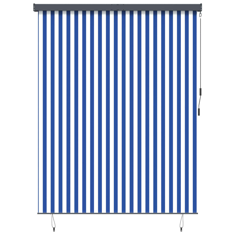 Afbeelding laden in galerijviewer, Vidaxl rolgordijn blauw en wit 200 x 250 cm stof en aluminium