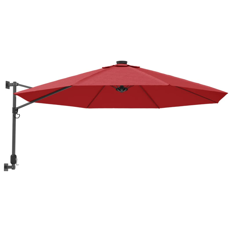 Load image into Gallery viewer, Vidaxl wandparasol met leds 290 cm felrood