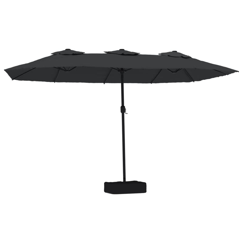 Load image into Gallery viewer, VidaXL Parasol dubbel dak met LED 449x245 cm zwart