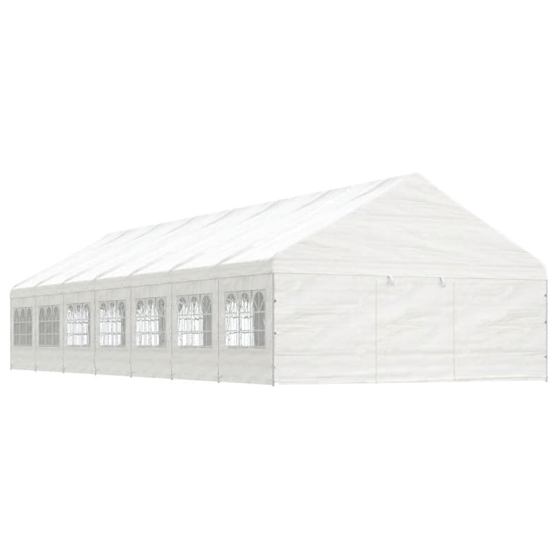 Load image into Gallery viewer, VidaXL Prieel met dak 15,61x5,88x3,75 m polyetheen wit