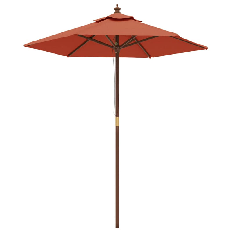Load image into Gallery viewer, Vidaxl parasol met houten paal 196x231 cm terracottakleurig
