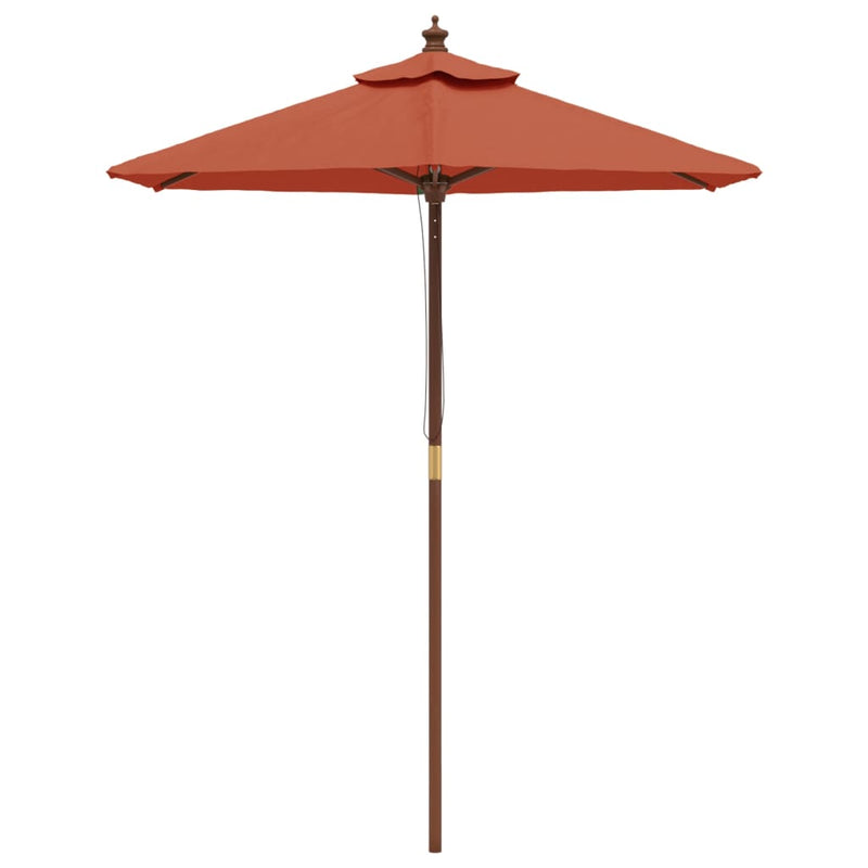 Load image into Gallery viewer, Vidaxl parasol met houten paal 196x231 cm terracottakleurig