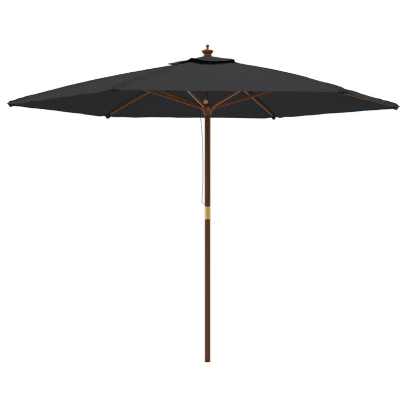 Load image into Gallery viewer, Vidaxl parasol met houten paal 299x240 cm zwart