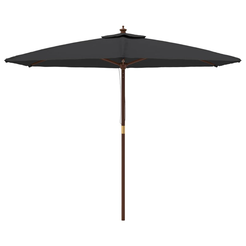 Load image into Gallery viewer, Vidaxl parasol met houten paal 299x240 cm zwart