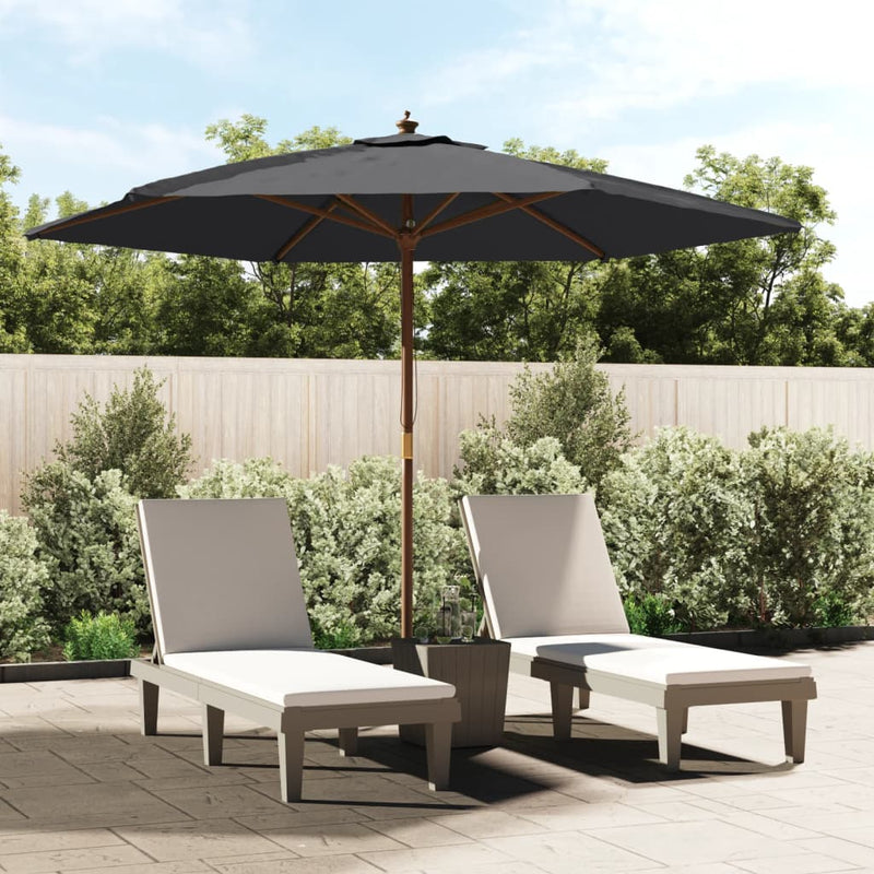 Load image into Gallery viewer, Vidaxl parasol met houten paal 299x240 cm zwart