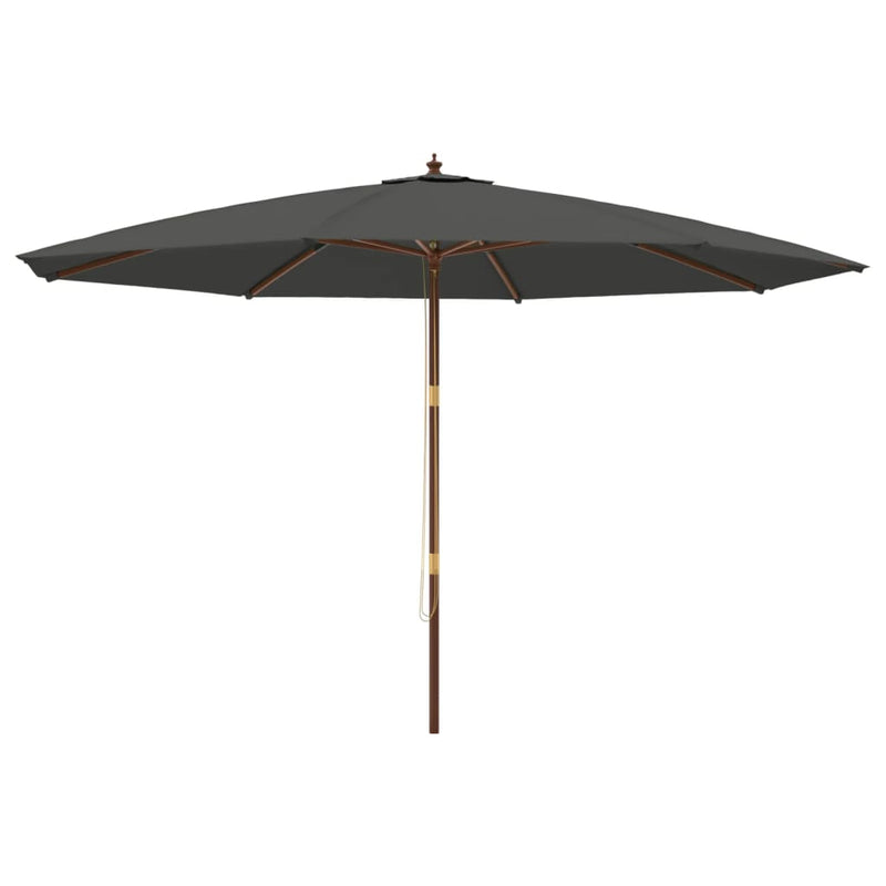 Afbeelding laden in galerijviewer, Vidaxl parasol met houten paal 400x273 cm antracietkleurig